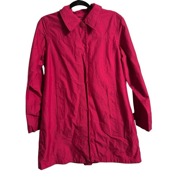 LL Bean Jacket Womens Small Pink Trail Model Rain Coat Waterproof Missing Hood - Picture 1 of 7